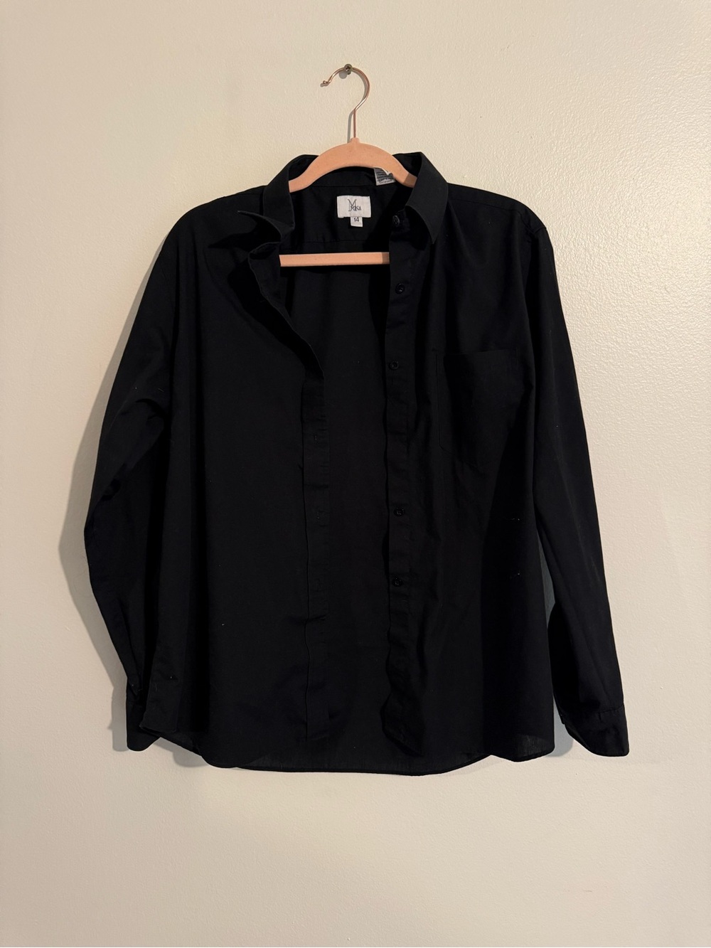 Boys 14 casual black long sleeve button down shirt: Work server waiter minimalis